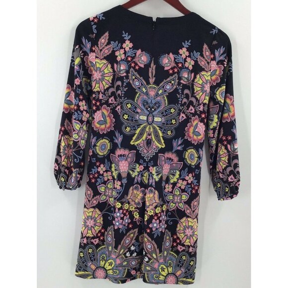 Loft Ann Taylor Women's Shift Dress Long sleeves‎ Floral Design Multicolor PXS - Picture 2 of 10